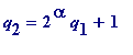 q[2] = 2^alpha*q[1]+1